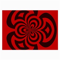 Spiral Abstraction Red, Abstract Curves Pattern, Mandala Style Large Glasses Cloth by Casemiro