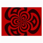 Spiral Abstraction Red, abstract curves pattern, mandala style Large Glasses Cloth Front