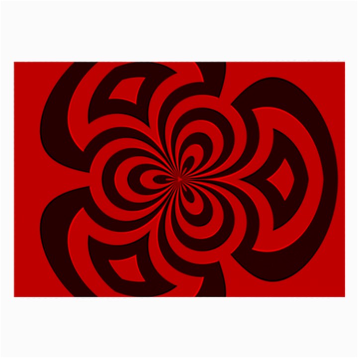 Spiral Abstraction Red, abstract curves pattern, mandala style Large Glasses Cloth