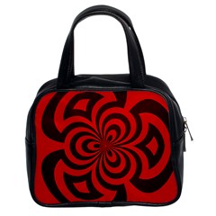 Spiral Abstraction Red, Abstract Curves Pattern, Mandala Style Classic Handbag (two Sides) by Casemiro