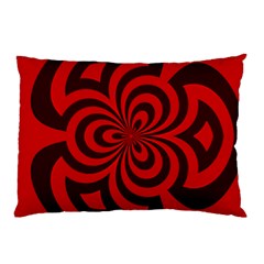 Spiral Abstraction Red, Abstract Curves Pattern, Mandala Style Pillow Case by Casemiro