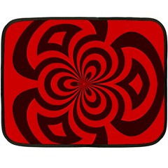 Spiral Abstraction Red, Abstract Curves Pattern, Mandala Style Fleece Blanket (mini) by Casemiro