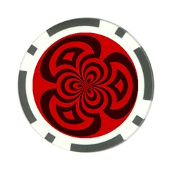 Spiral Abstraction Red, Abstract Curves Pattern, Mandala Style Poker Chip Card Guard (10 Pack) by Casemiro