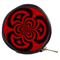 Spiral Abstraction Red, Abstract Curves Pattern, Mandala Style Mini Makeup Bag by Casemiro