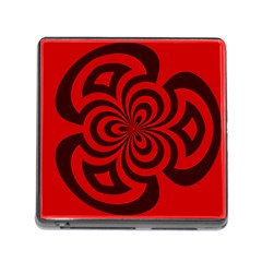 Spiral Abstraction Red, Abstract Curves Pattern, Mandala Style Memory Card Reader (square 5 Slot) by Casemiro