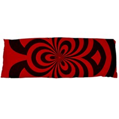 Spiral Abstraction Red, Abstract Curves Pattern, Mandala Style Body Pillow Case (dakimakura) by Casemiro