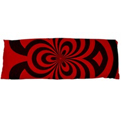 Spiral Abstraction Red, Abstract Curves Pattern, Mandala Style Body Pillow Case Dakimakura (two Sides) by Casemiro