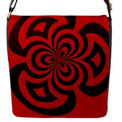 Spiral Abstraction Red, Abstract Curves Pattern, Mandala Style Flap Closure Messenger Bag (s) by Casemiro