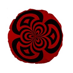 Spiral Abstraction Red, Abstract Curves Pattern, Mandala Style Standard 15  Premium Flano Round Cushions by Casemiro