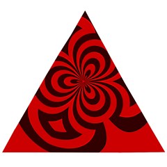 Spiral Abstraction Red, Abstract Curves Pattern, Mandala Style Wooden Puzzle Triangle by Casemiro