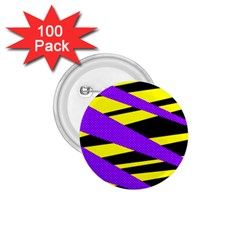 Abstract Triangles, Three Color Dotted Pattern, Purple, Yellow, Black In Saturated Colors 1 75  Buttons (100 Pack)  by Casemiro