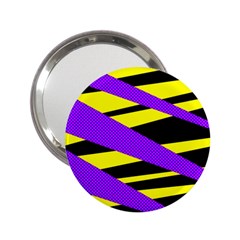 Abstract Triangles, Three Color Dotted Pattern, Purple, Yellow, Black In Saturated Colors 2 25  Handbag Mirrors by Casemiro