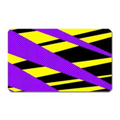 Abstract Triangles, Three Color Dotted Pattern, Purple, Yellow, Black In Saturated Colors Magnet (rectangular) by Casemiro