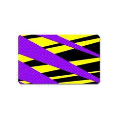 Abstract Triangles, Three Color Dotted Pattern, Purple, Yellow, Black In Saturated Colors Magnet (name Card) by Casemiro