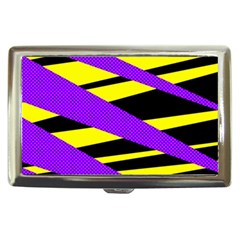 Abstract Triangles, Three Color Dotted Pattern, Purple, Yellow, Black In Saturated Colors Cigarette Money Case by Casemiro