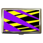 Abstract triangles, three color dotted pattern, purple, yellow, black in saturated colors Cigarette Money Case Front