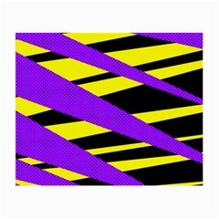 Abstract Triangles, Three Color Dotted Pattern, Purple, Yellow, Black In Saturated Colors Small Glasses Cloth by Casemiro