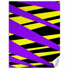 Abstract Triangles, Three Color Dotted Pattern, Purple, Yellow, Black In Saturated Colors Canvas 12  X 16  by Casemiro