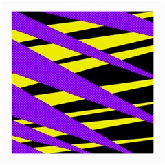 Abstract Triangles, Three Color Dotted Pattern, Purple, Yellow, Black In Saturated Colors Medium Glasses Cloth (2 Sides) by Casemiro