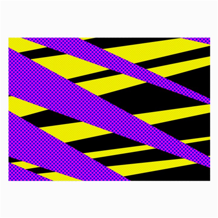 Abstract triangles, three color dotted pattern, purple, yellow, black in saturated colors Large Glasses Cloth (2 Sides)