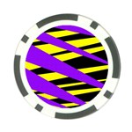 Abstract triangles, three color dotted pattern, purple, yellow, black in saturated colors Poker Chip Card Guard (10 pack) Front