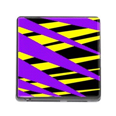 Abstract Triangles, Three Color Dotted Pattern, Purple, Yellow, Black In Saturated Colors Memory Card Reader (square 5 Slot) by Casemiro