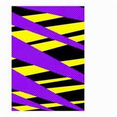 Abstract Triangles, Three Color Dotted Pattern, Purple, Yellow, Black In Saturated Colors Small Garden Flag (two Sides) by Casemiro