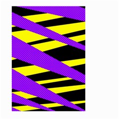 Abstract Triangles, Three Color Dotted Pattern, Purple, Yellow, Black In Saturated Colors Large Garden Flag (two Sides) by Casemiro