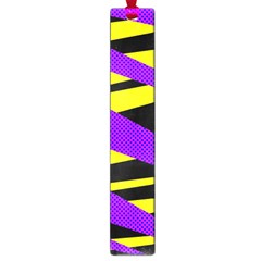 Abstract Triangles, Three Color Dotted Pattern, Purple, Yellow, Black In Saturated Colors Large Book Marks by Casemiro