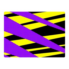 Abstract Triangles, Three Color Dotted Pattern, Purple, Yellow, Black In Saturated Colors Double Sided Flano Blanket (mini)  by Casemiro