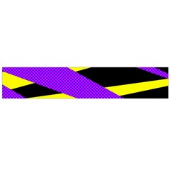 Abstract Triangles, Three Color Dotted Pattern, Purple, Yellow, Black In Saturated Colors Large Flano Scarf  by Casemiro