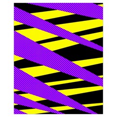 Abstract Triangles, Three Color Dotted Pattern, Purple, Yellow, Black In Saturated Colors Drawstring Bag (small) by Casemiro