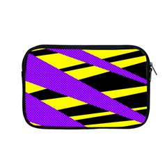 Abstract Triangles, Three Color Dotted Pattern, Purple, Yellow, Black In Saturated Colors Apple Macbook Pro 13  Zipper Case by Casemiro