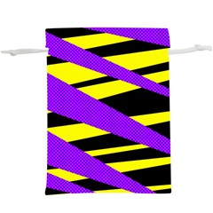 Abstract Triangles, Three Color Dotted Pattern, Purple, Yellow, Black In Saturated Colors  Lightweight Drawstring Pouch (xl) by Casemiro