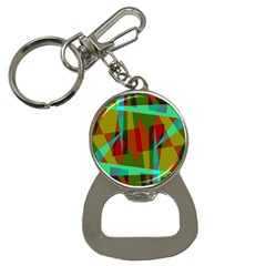 Rainbow Colors Palette Mix, Abstract Triangles, Asymmetric Pattern Bottle Opener Key Chain by Casemiro