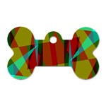 Rainbow colors palette mix, abstract triangles, asymmetric pattern Dog Tag Bone (Two Sides) Front