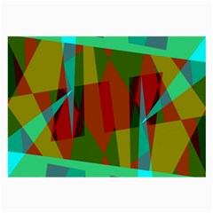 Rainbow Colors Palette Mix, Abstract Triangles, Asymmetric Pattern Large Glasses Cloth (2 Sides) by Casemiro