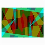 Rainbow colors palette mix, abstract triangles, asymmetric pattern Large Glasses Cloth (2 Sides) Front