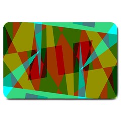 Rainbow Colors Palette Mix, Abstract Triangles, Asymmetric Pattern Large Doormat  by Casemiro