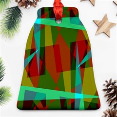 Rainbow Colors Palette Mix, Abstract Triangles, Asymmetric Pattern Ornament (bell) by Casemiro