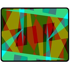 Rainbow Colors Palette Mix, Abstract Triangles, Asymmetric Pattern Double Sided Fleece Blanket (medium)  by Casemiro