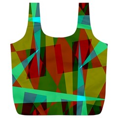 Rainbow Colors Palette Mix, Abstract Triangles, Asymmetric Pattern Full Print Recycle Bag (xl) by Casemiro