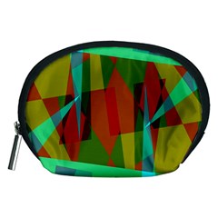 Rainbow Colors Palette Mix, Abstract Triangles, Asymmetric Pattern Accessory Pouch (medium) by Casemiro