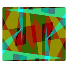 Rainbow Colors Palette Mix, Abstract Triangles, Asymmetric Pattern Double Sided Flano Blanket (small)  by Casemiro