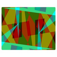 Rainbow Colors Palette Mix, Abstract Triangles, Asymmetric Pattern Double Sided Flano Blanket (medium)  by Casemiro