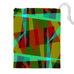 Rainbow Colors Palette Mix, Abstract Triangles, Asymmetric Pattern Drawstring Pouch (5xl) by Casemiro