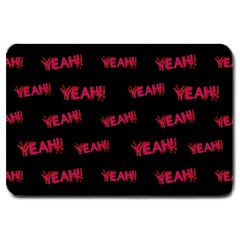 Yeah Word Motif Print Pattern Large Doormat  by dflcprintsclothing