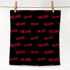 Yeah Word Motif Print Pattern Face Towel by dflcprintsclothing