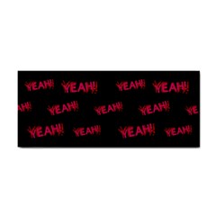 Yeah Word Motif Print Pattern Hand Towel by dflcprintsclothing