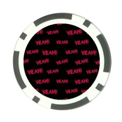 Yeah Word Motif Print Pattern Poker Chip Card Guard (10 Pack) by dflcprintsclothing